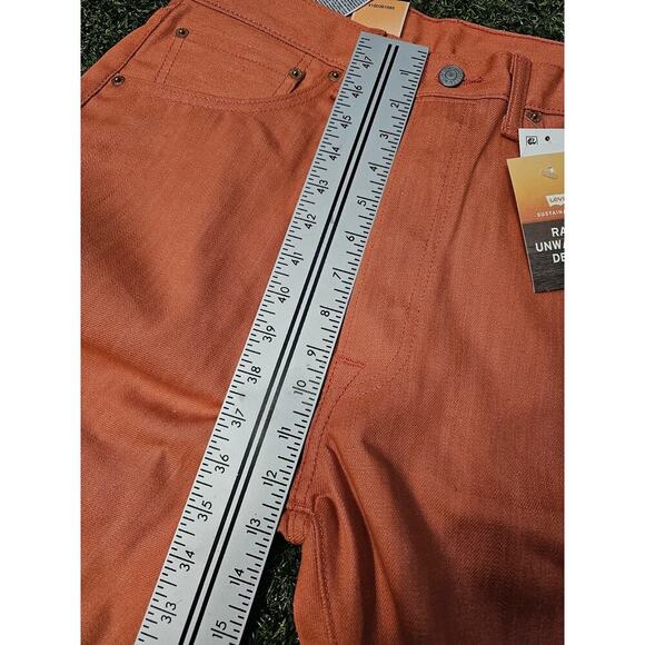 LEVI'S 501 Jeans NWT Button Fly Shrink to Fit Salmon Coral Straight Mens 33x32 - Picture 7 of 9